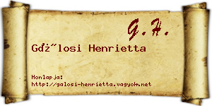 Gálosi Henrietta névjegykártya