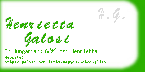 henrietta galosi business card